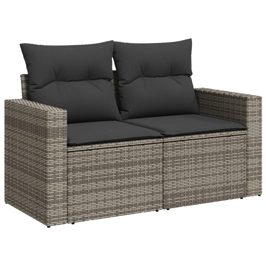 Set Divani da Giardino 9 pz con Cuscini Nero in Polyrattan - immagine 3