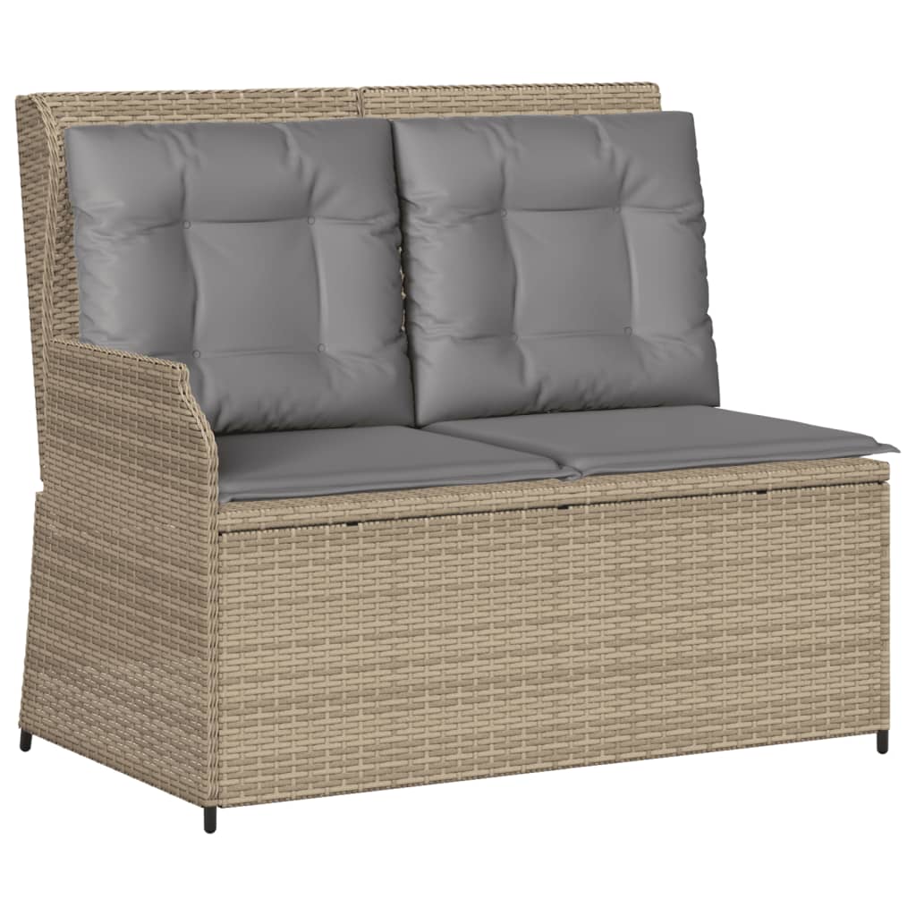 Set Divani da Giardino 5 pz con Cuscini in Polyrattan Beige - immagine 3
