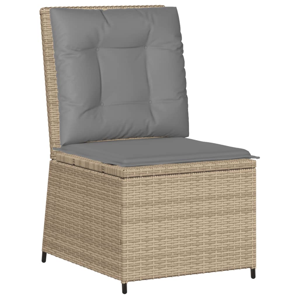 Set Divani da Giardino 5 pz con Cuscini in Polyrattan Beige - immagine 5
