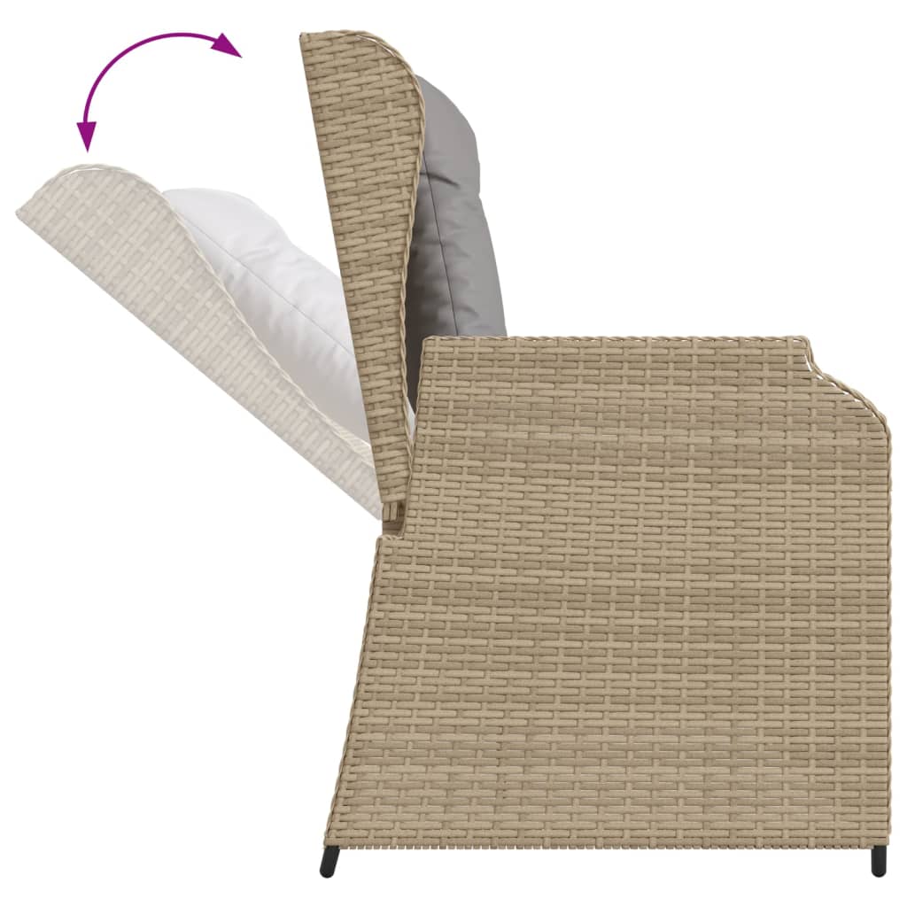 Set Divani da Giardino 5 pz con Cuscini in Polyrattan Beige - immagine 8