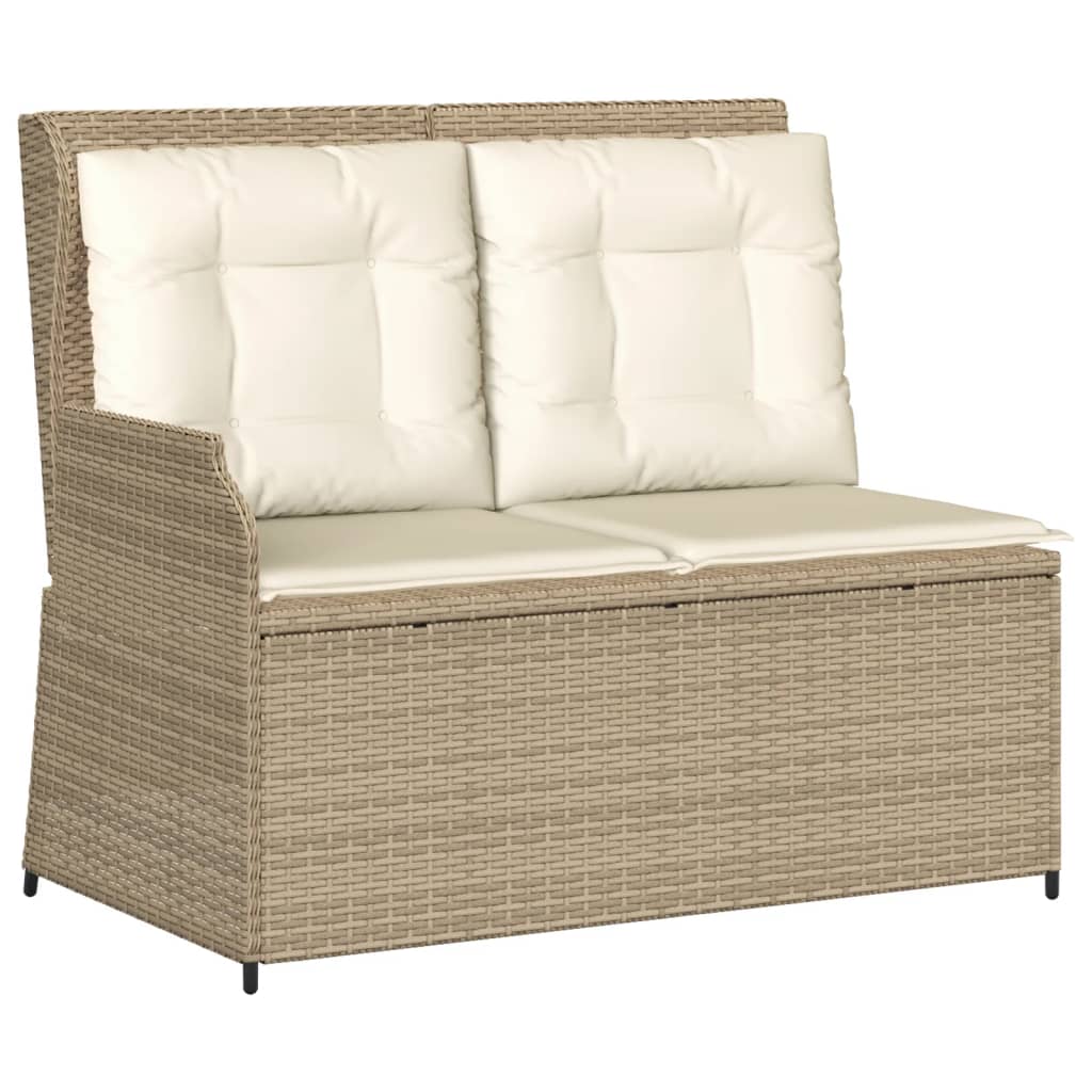 Set Divani da Giardino 5 pz con Cuscini in Polyrattan Beige - immagine 3