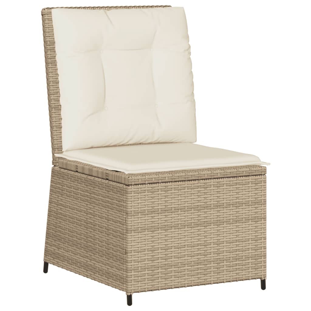 Set Divani da Giardino 5 pz con Cuscini in Polyrattan Beige - immagine 5