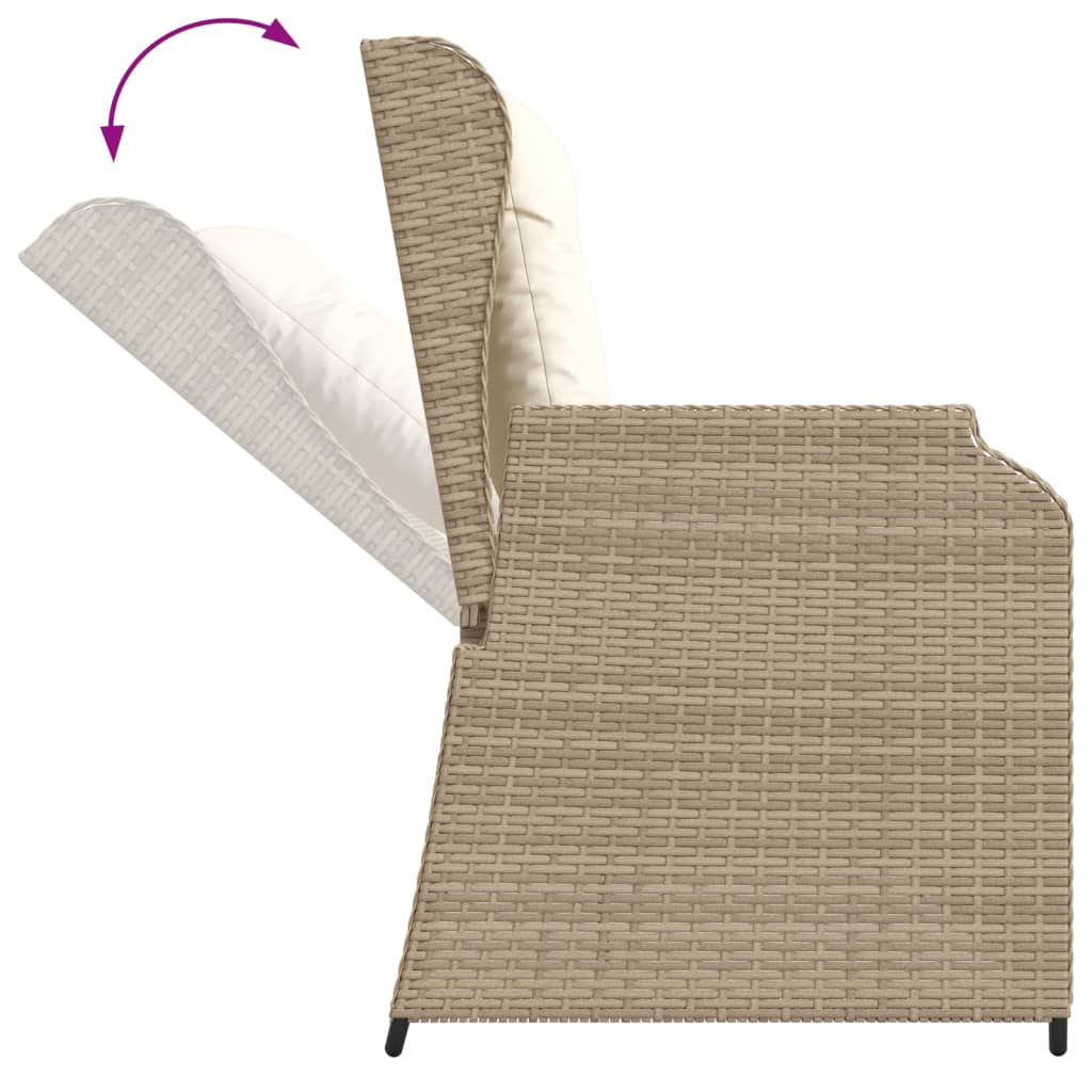 Set Divani da Giardino 5 pz con Cuscini in Polyrattan Beige - immagine 8