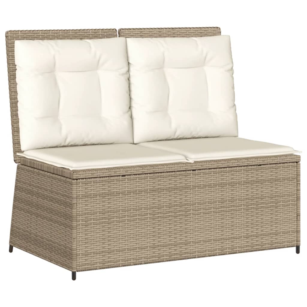 Set Divani da Giardino 7 pz con Cuscini in Polyrattan Beige - immagine 4