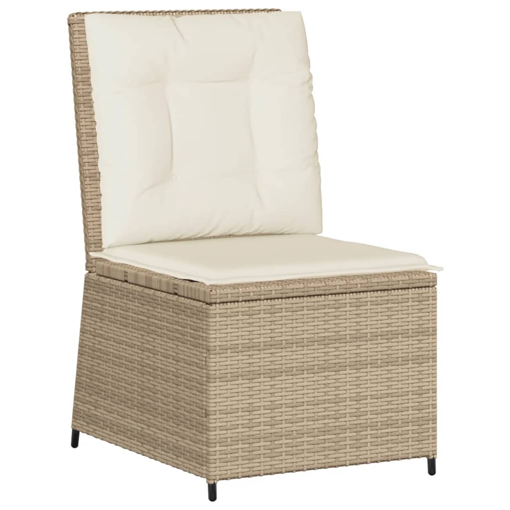 Set Divani da Giardino 7 pz con Cuscini in Polyrattan Beige - immagine 6