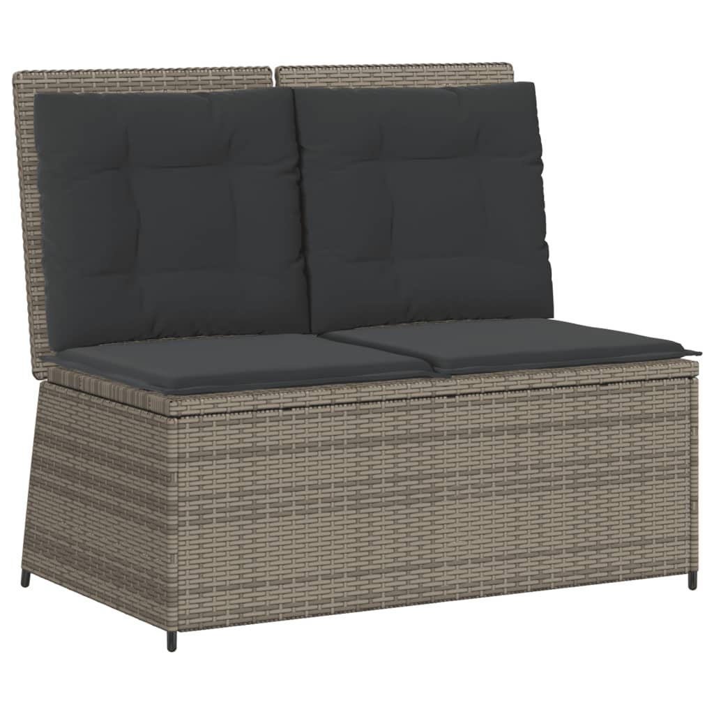 Set Divani da Giardino 7 pz con Cuscini in Polyrattan Grigio - immagine 4