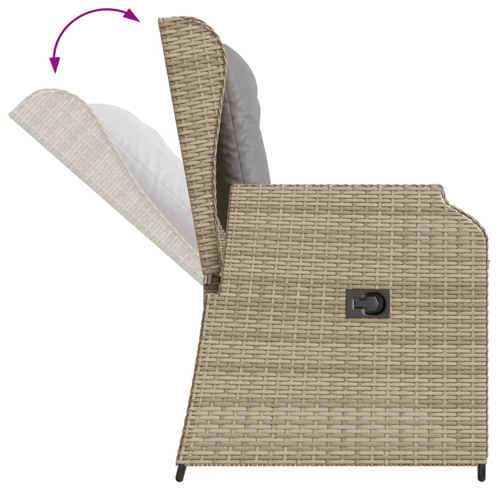 Set Divani da Giardino 3 pz con Cuscini in Polyrattan Grigio - immagine 4