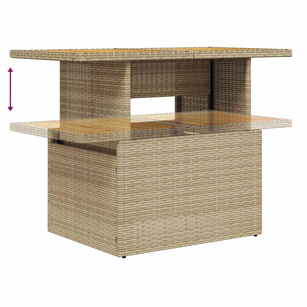 Set Divani da Giardino 7 pz con Cuscini Beige in Polyrattan - immagine 7
