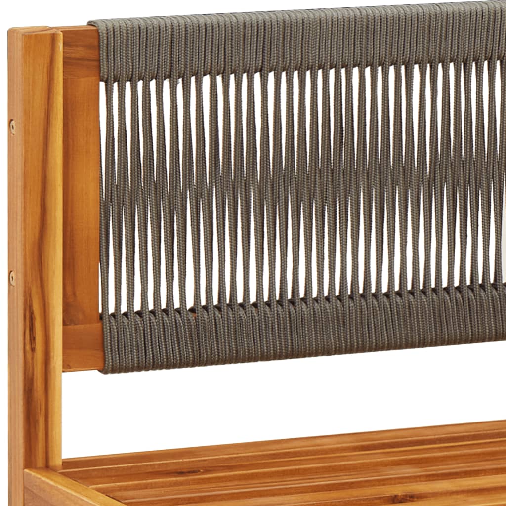 Set di divani da giardino 5 pezzi con cuscini in legno di acacia e corda - immagine 8