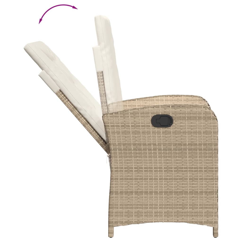 Set da Pranzo da Giardino 5 pz con Cuscini Beige in Polyrattan - immagine 4