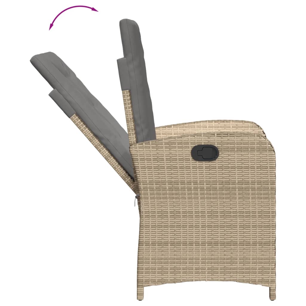 Set Pranzo da Giardino 5 pz con Cuscini Beige Misto Polyrattan - immagine 4