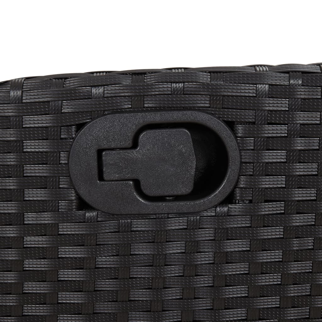 Set da Pranzo da Giardino 5 pz Nero con Cuscini in Polyrattan - immagine 5