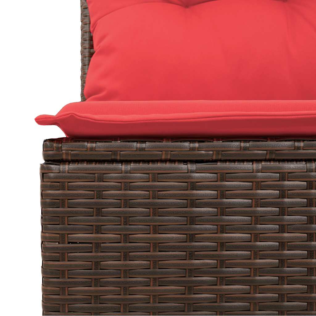 Set Divani da Giardino 10 pz con Cuscini Nero in Polyrattan - immagine 3