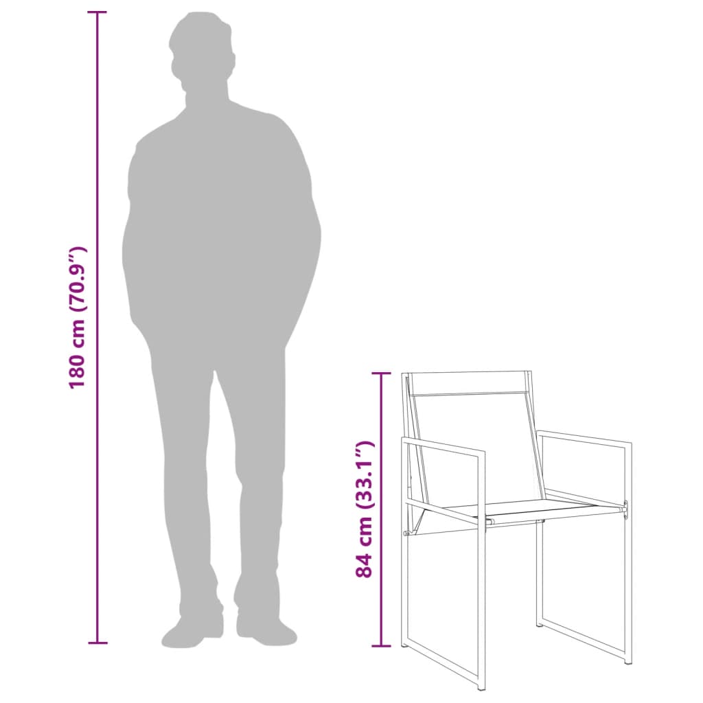 Set da Pranzo da Giardino 9 pz Nero in Textilene - immagine 8