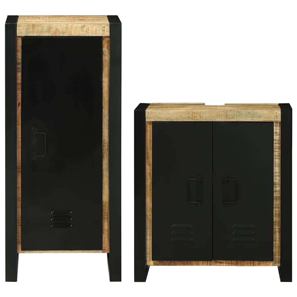 Set di mobili per il bagno 2 pcs Legno di Mango Massello - immagine 7