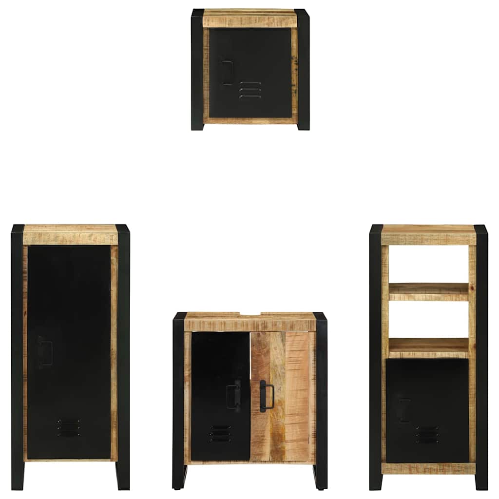 Set di mobili per il bagno 4 pcs Legno di mango massello - immagine 8