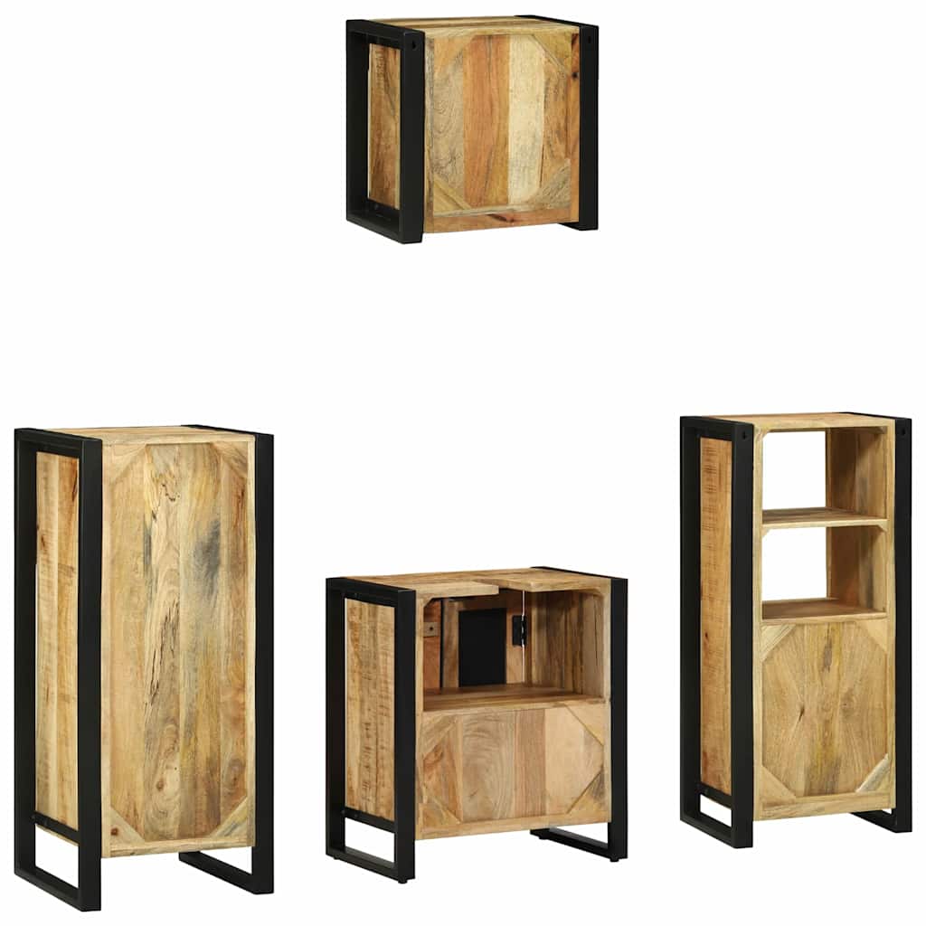 Set di mobili per il bagno 4 pcs Legno di mango massello - immagine 9