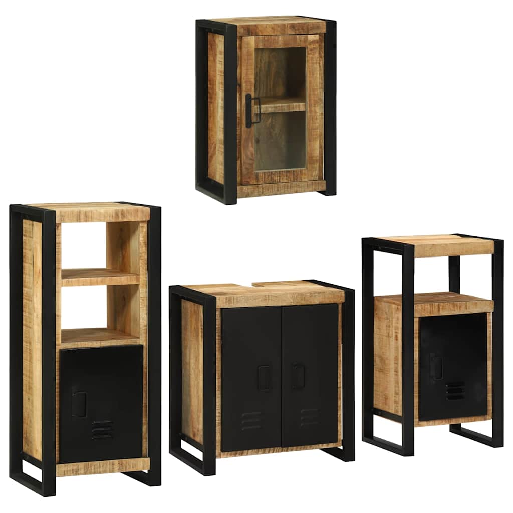 Set di mobili per il bagno 4 pcs Legno di mango massello - immagine 2