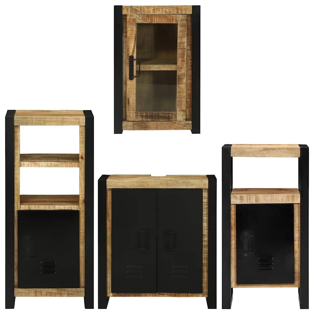 Set di mobili per il bagno 4 pcs Legno di mango massello - immagine 9