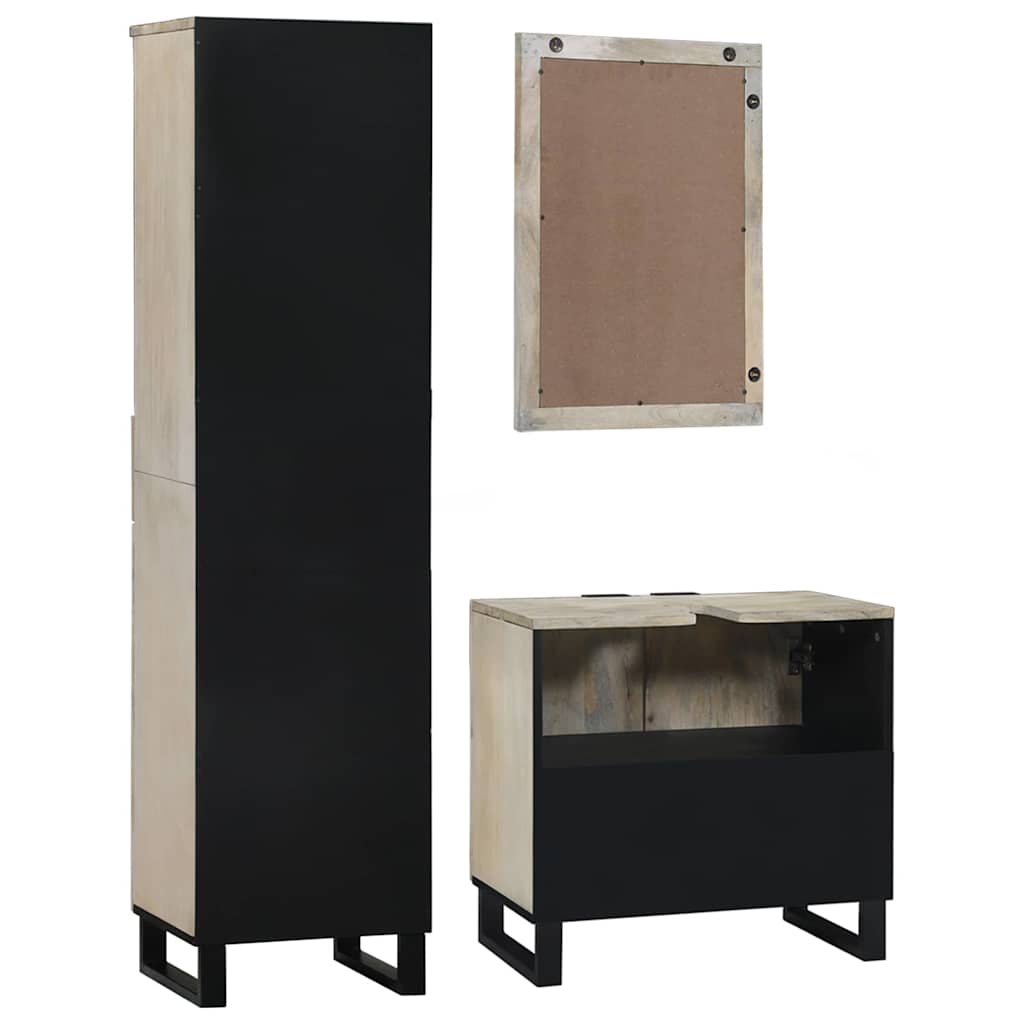 Set di mobili per il bagno 3 pcs Bianco 38 x 33 x 160 cm - immagine 7