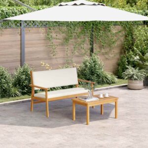 Set Divano da Giardino 2 pcs Marrone Legno massello di acacia