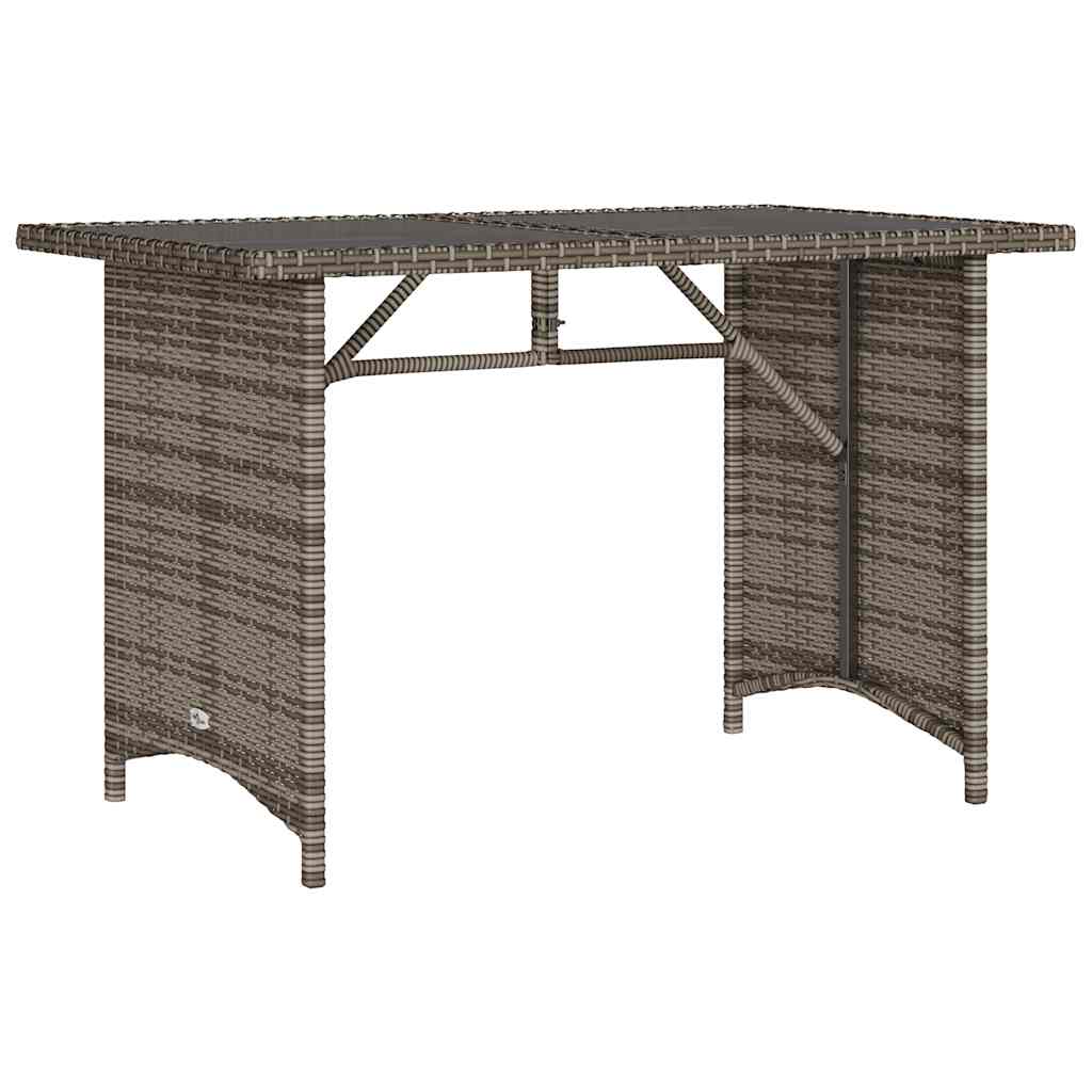 Tavolo Giardino Piano in Vetro Marrone 110x68x70 cm Polyrattan - immagine 2