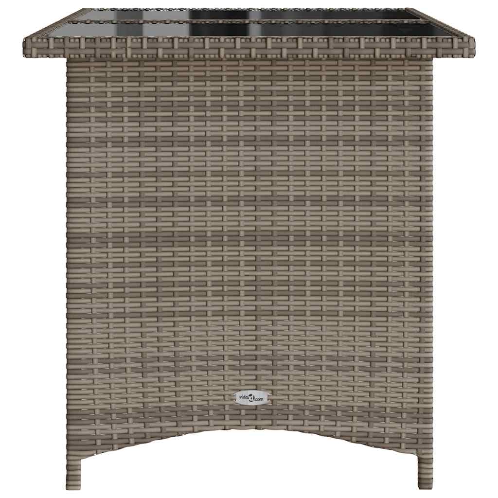 Tavolo Giardino Piano in Vetro Marrone 110x68x70 cm Polyrattan - immagine 4
