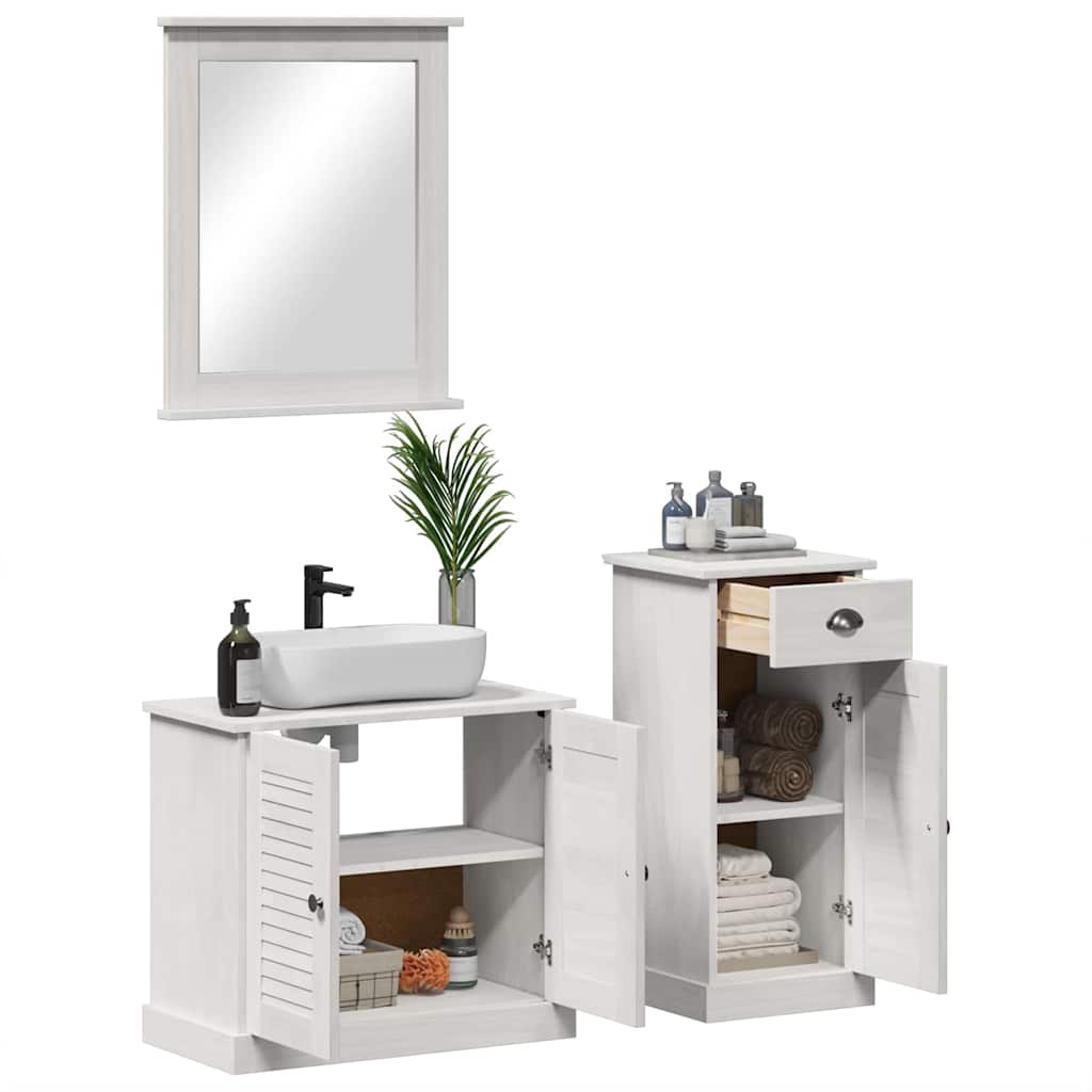Set di mobili per il bagno 3 pcs Marrone 37 x 34 x 80 cm - immagine 3