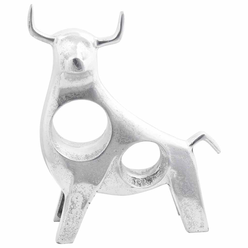 Scultura di toro Argento 22 x 9.5 x 34 cm Alluminio - immagine 3