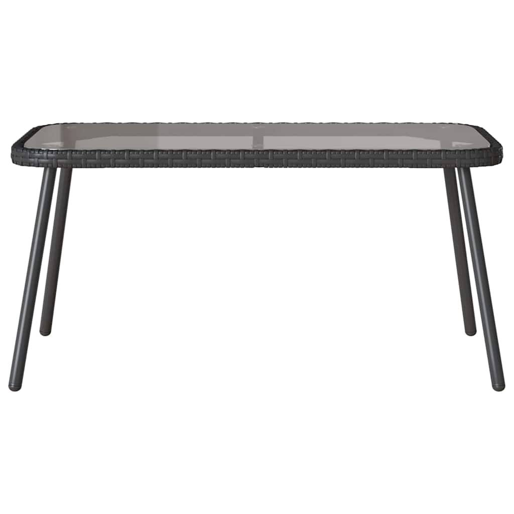 Set da Pranzo per Giardino 2 pcs Nero polyrattan - immagine 8