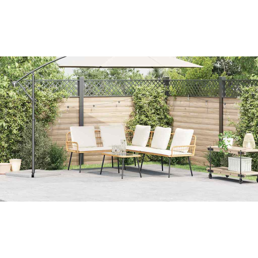 Set Divano da Giardino 2 pcs Naturale polyrattan - immagine 5