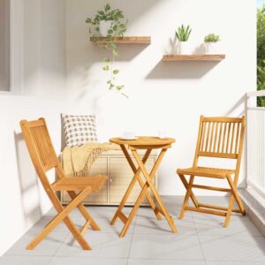 Set Bistro da Giardino 3 pcs Marrone legno massello di acacia