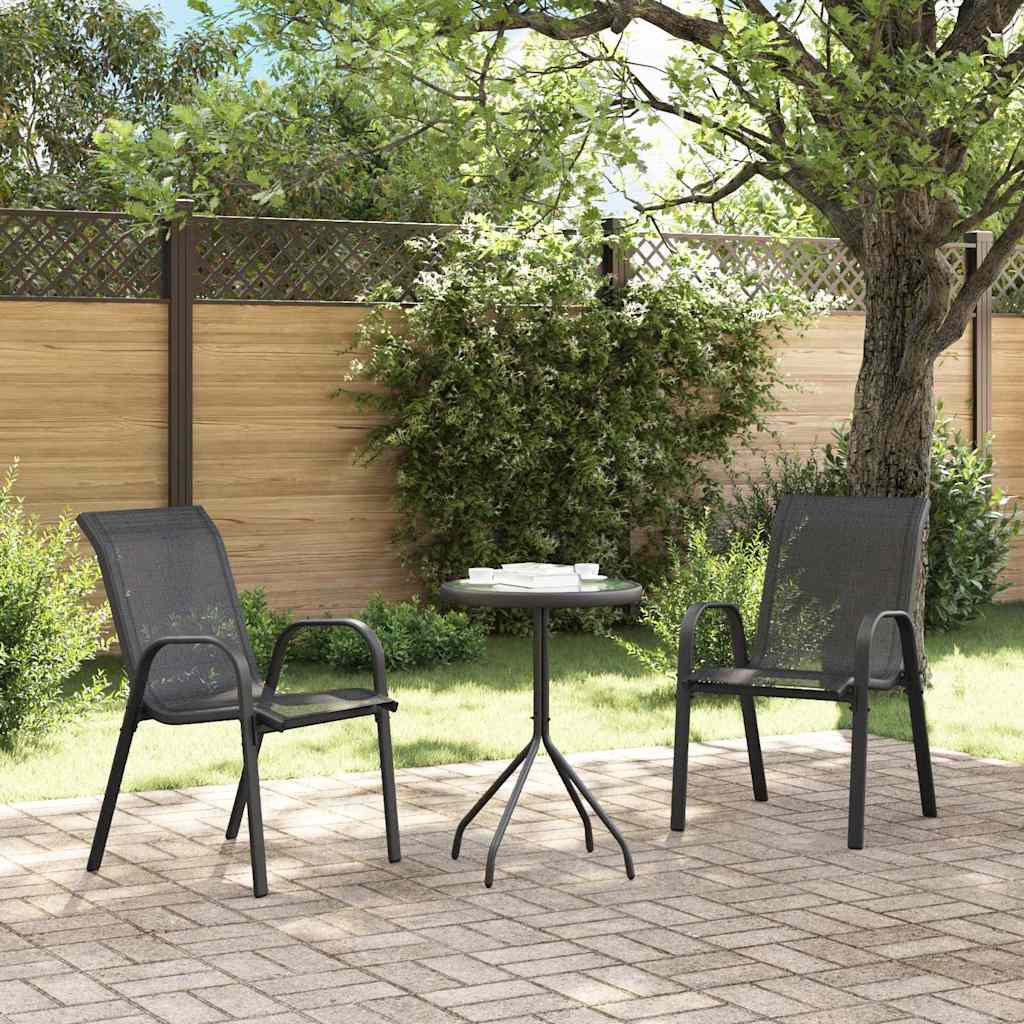 Set Bistro da Giardino 3 pcs Nero Acciaio - immagine 4