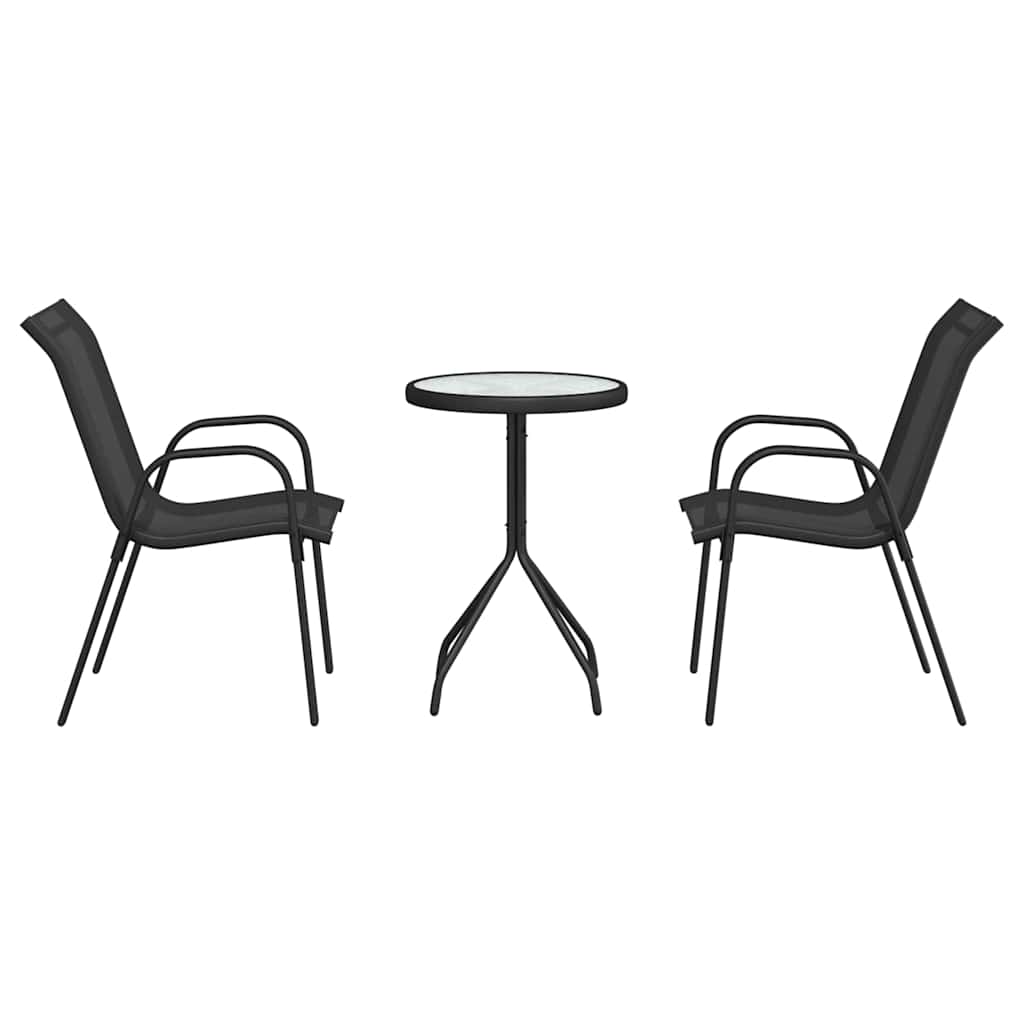 Set Bistro da Giardino 3 pcs Nero Acciaio - immagine 7