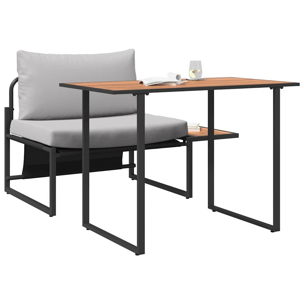 Seduta in Acciaio per Esterni 2 pcs Grigio chiaro Acciaio - immagine 3