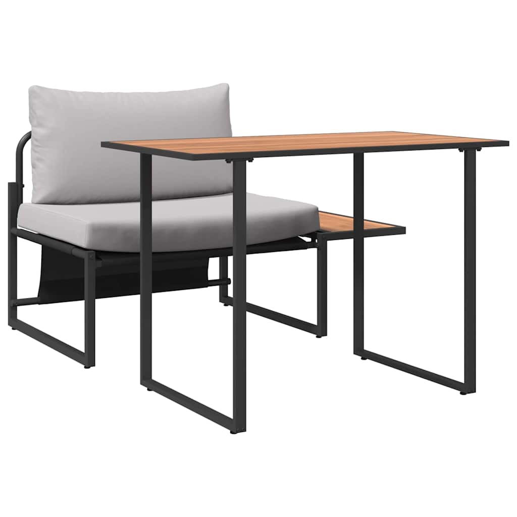 Seduta in Acciaio per Esterni 2 pcs Grigio chiaro Acciaio - immagine 6