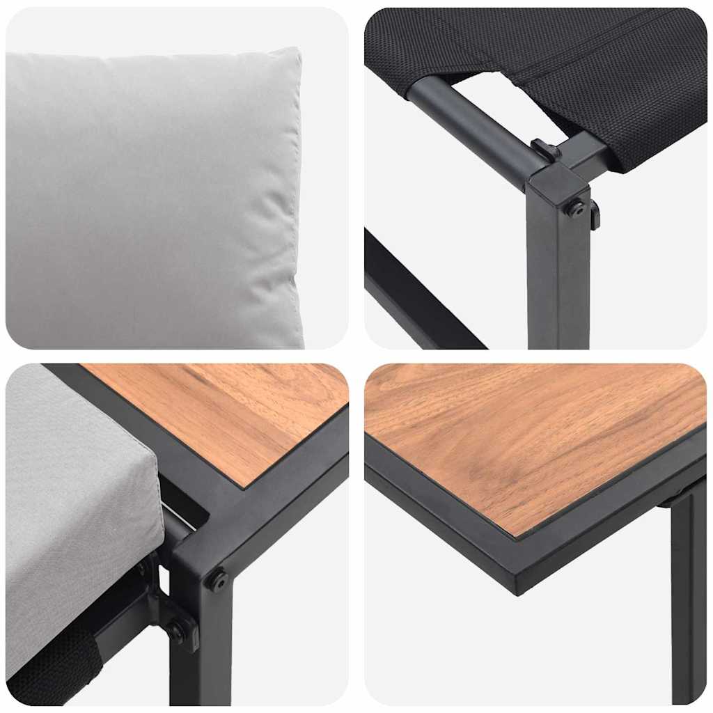 Seduta in Acciaio per Esterni 2 pcs Grigio chiaro Acciaio - immagine 9