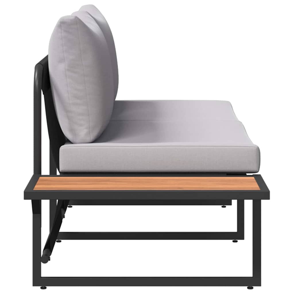 Divano da giardino Marrone 200.5 x 70 x 85.5cm Metallo - immagine 7