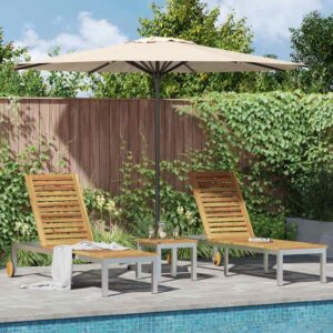 Lettino 2-persona 3 pcs Marrone Legno di Acacia Massello