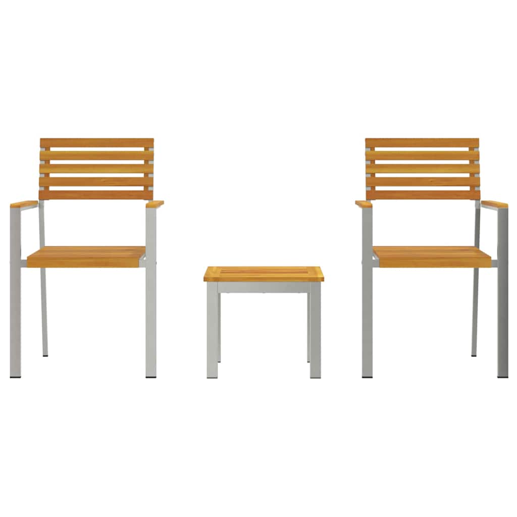 Set da Pranzo per Giardino 3 pcs Legno di Acacia Massello - immagine 7