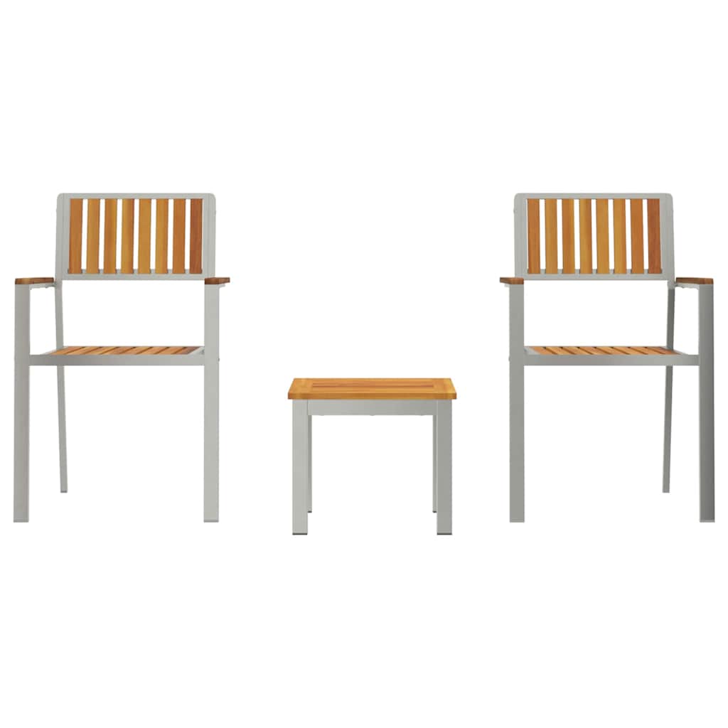 Setdapranzodagiardino con cuscino 3 pcs Marrone Acacia massello - immagine 7