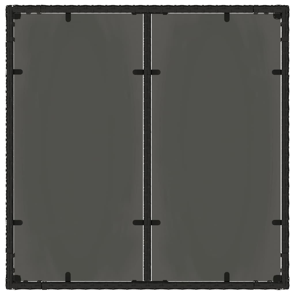 Set da Pranzo per Giardino 5 pcs Nero Poly Rattan - immagine 8