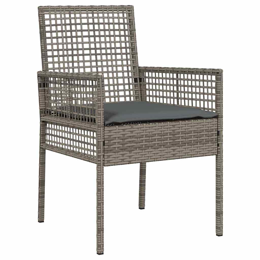 Set da Pranzo per Giardino 5 pcs Grigio Poly Rattan - immagine 6