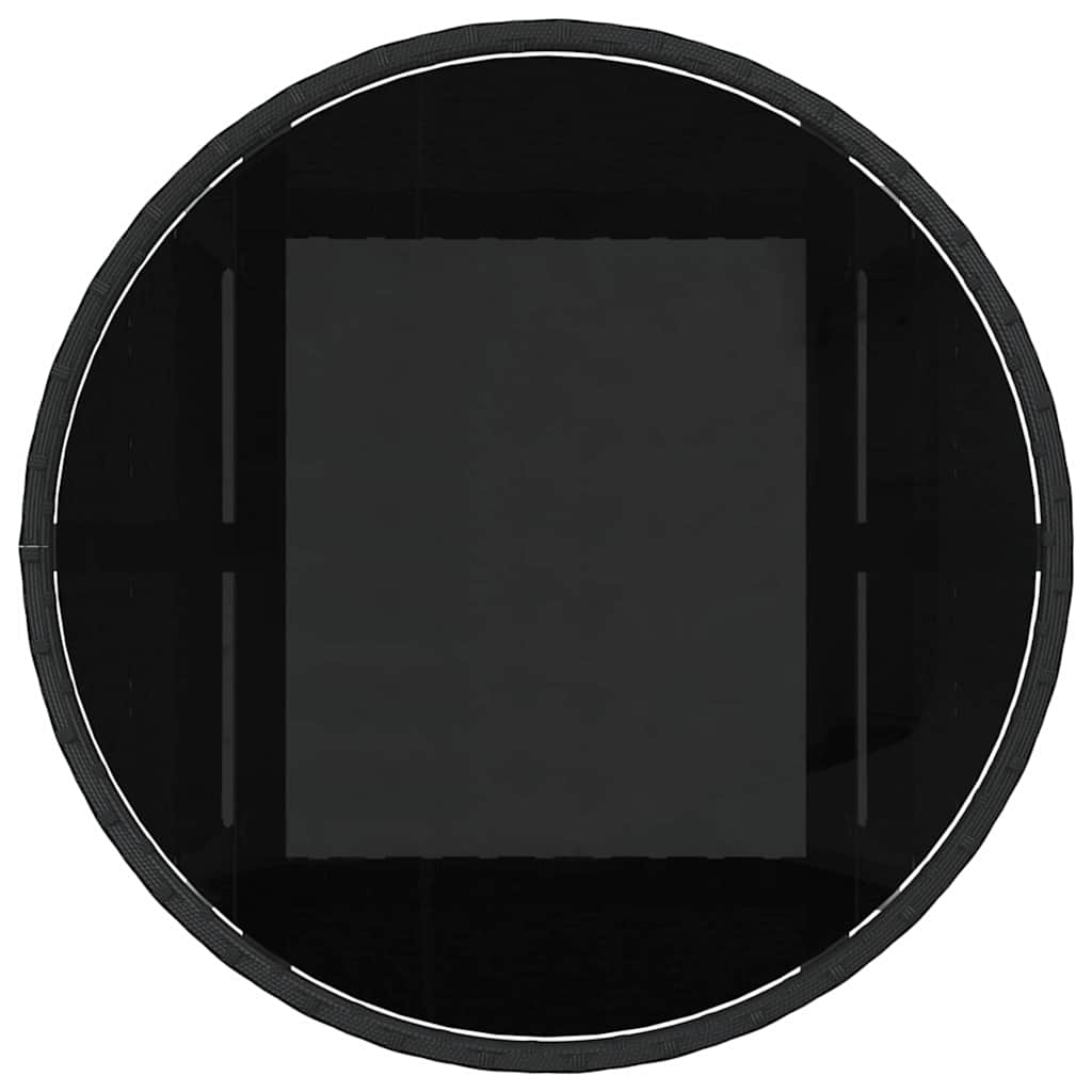 Set da Pranzo per Giardino 5 pcs Nero Poly Rattan - immagine 8