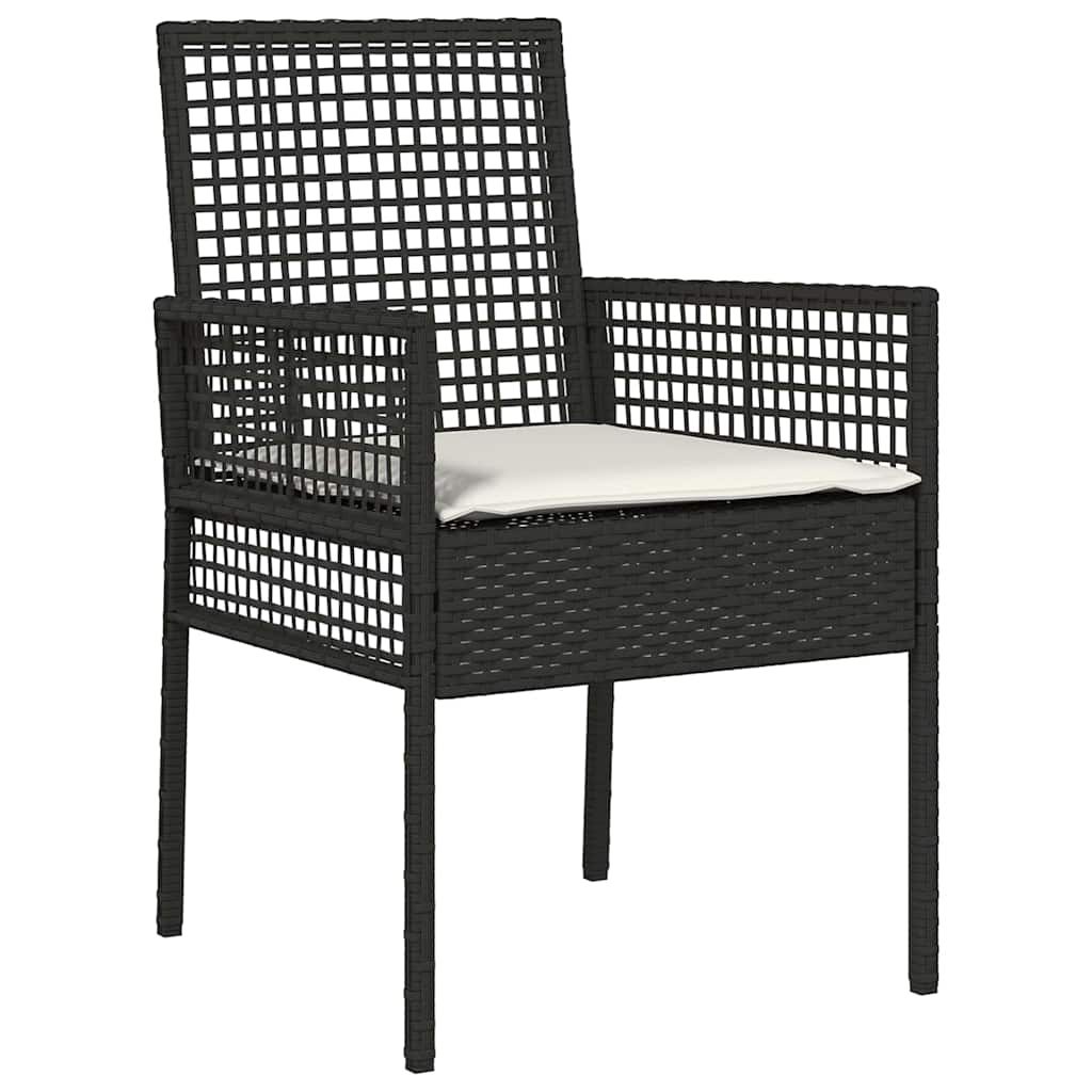 Set Bistro da Giardino 3 pcs Nero Poly Rattan - immagine 6