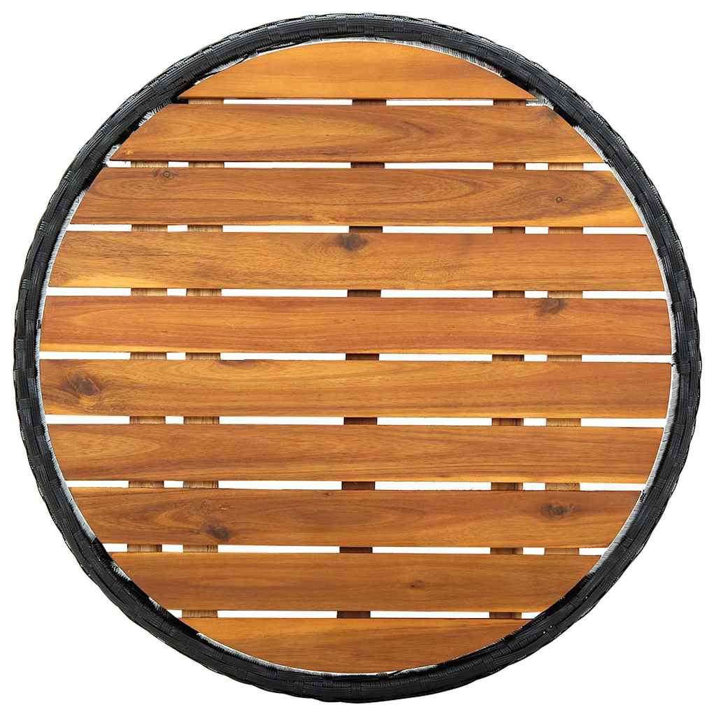 Set Bistro da Giardino 3 pcs Nero Poly Rattan - immagine 8