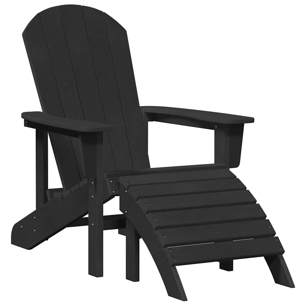 Mobili da lounge da giardino 2 pcs Nero 74 x 82 x 90cm Plastica - immagine 4