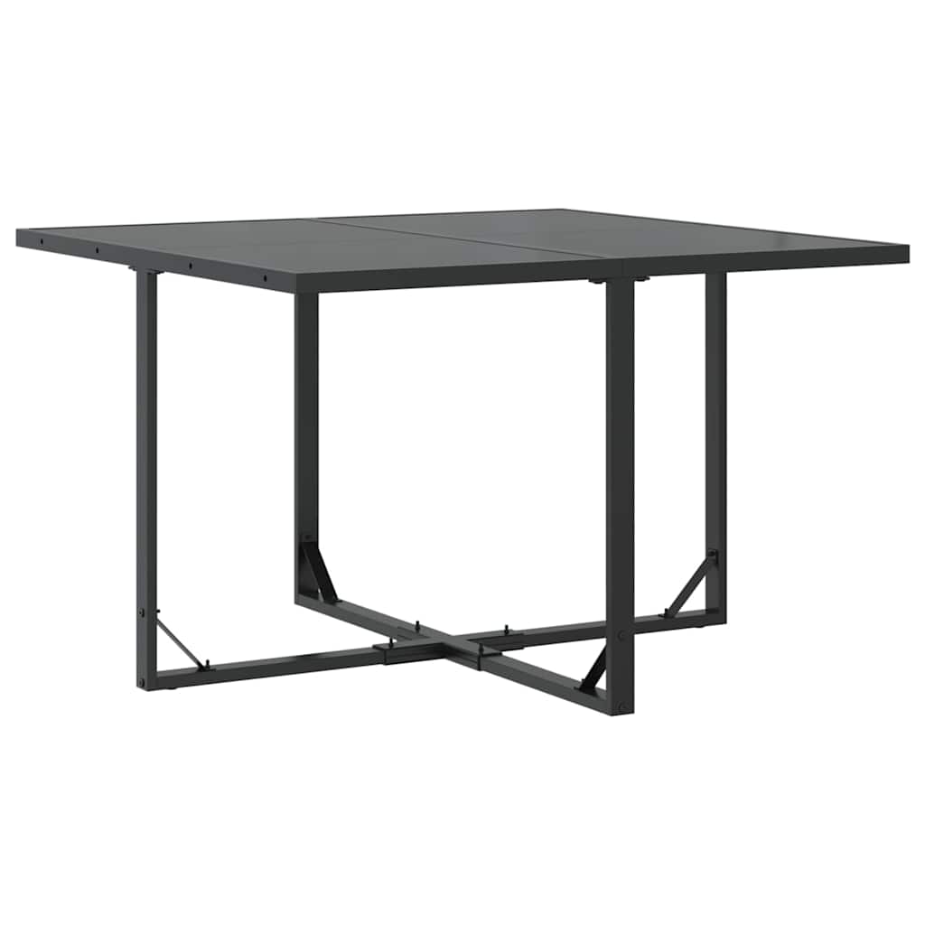 Set da Pranzo per Giardino 9 pcs Nero Acciaio - immagine 4