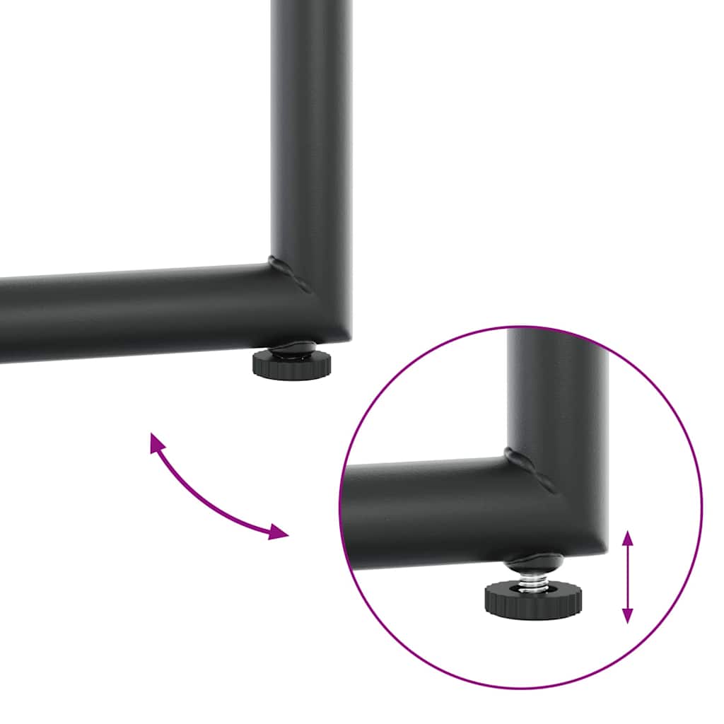 Set da Pranzo per Giardino 9 pcs Nero Acciaio - immagine 8