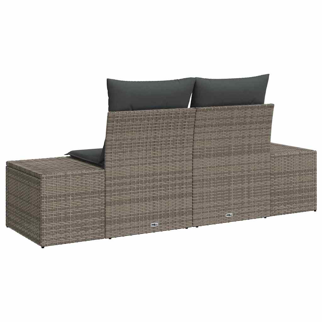 Divano da giardino Grigio 123 x 62 x 69cm polyrattan - immagine 3
